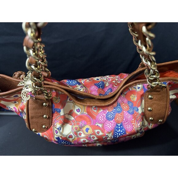 BollyDoll Summer Peacock Purse Beach 2000s Faux Leather Accents Artsy - Picture 9 of 15